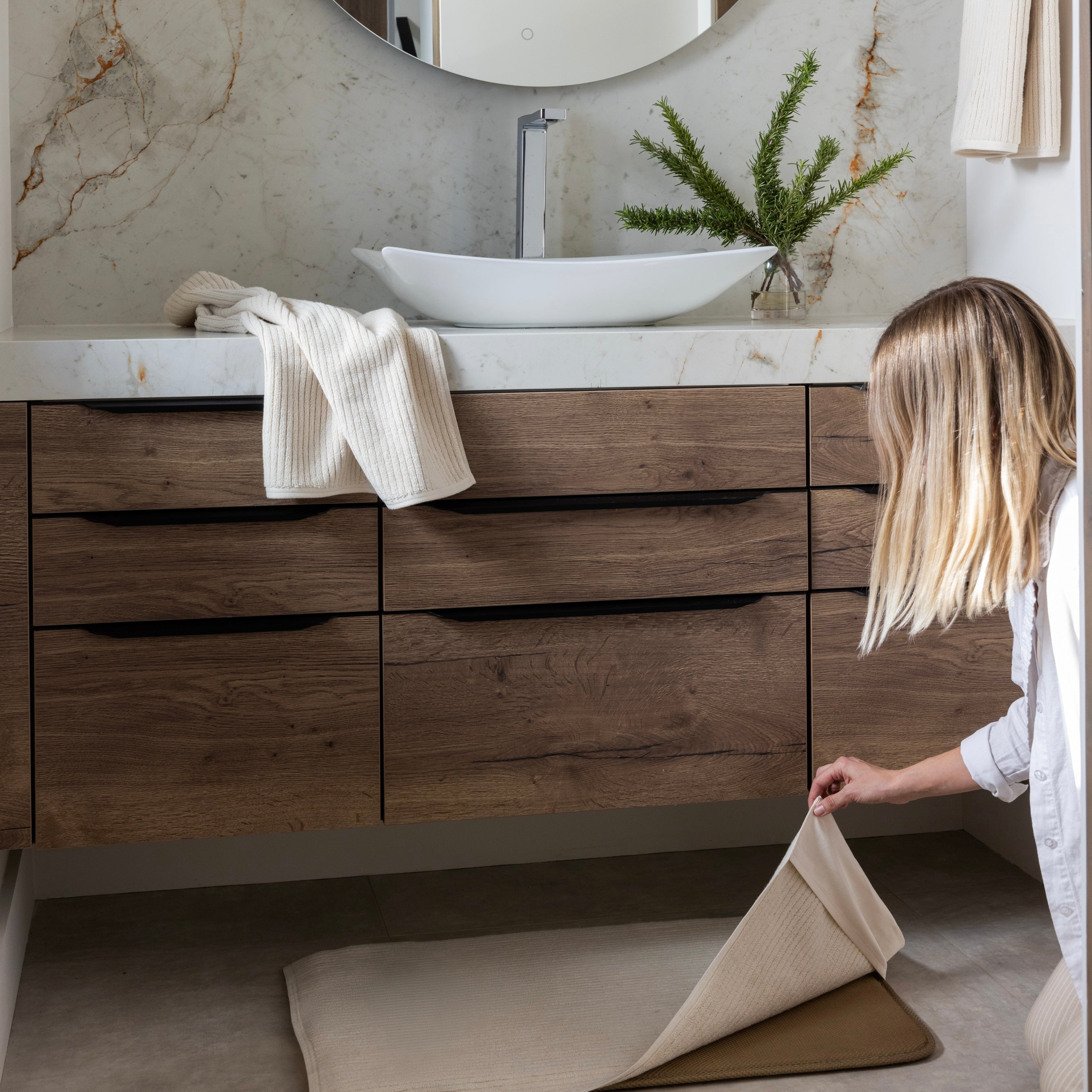 Spa Ribbed Bath Mat Duo