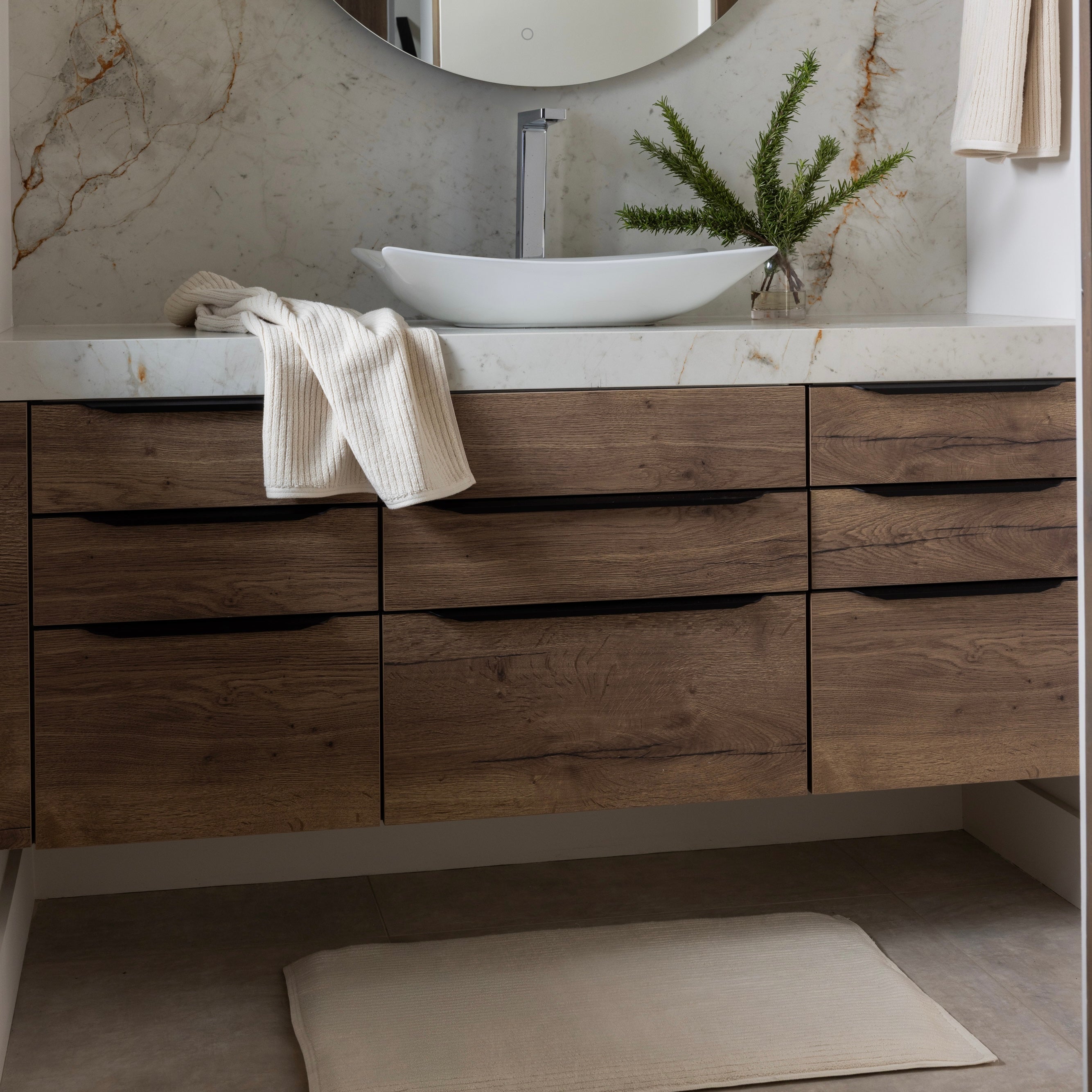 Spa Ribbed Bath Mat Duo