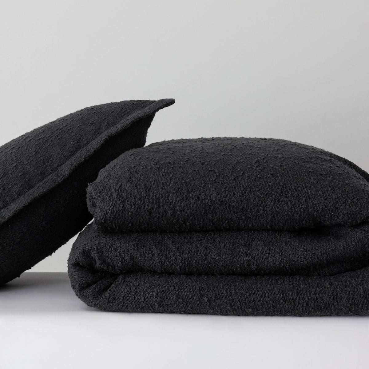 Sierra Dreams organic boucle duvet cover set in Slate