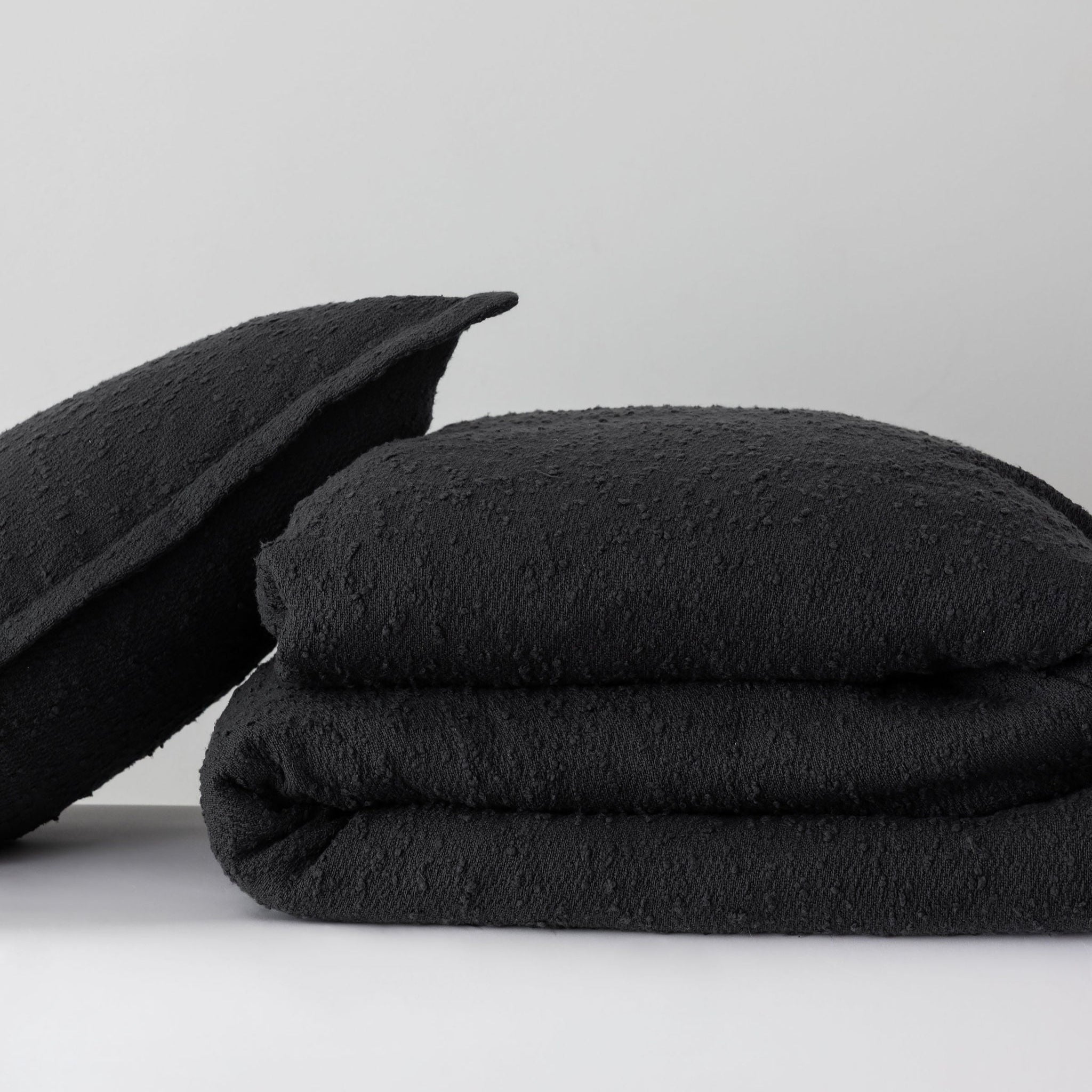 Sierra Dreams organic boucle duvet cover set in Slate